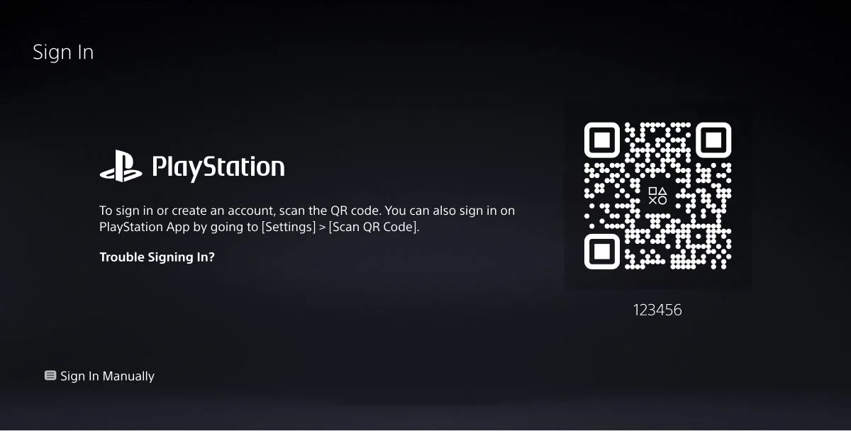 PlayStation Portal: tela de login com QR code.