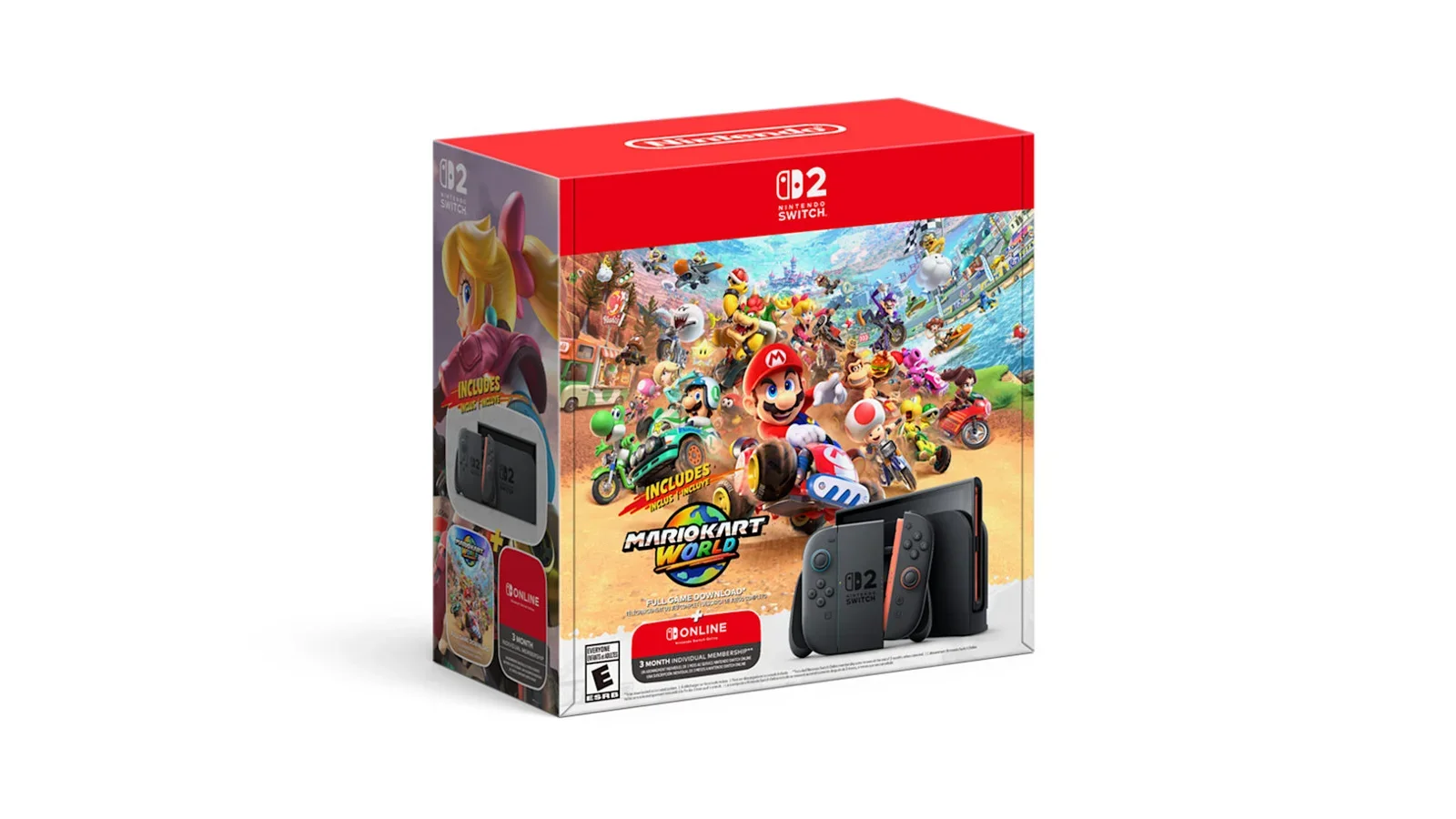 Nintendo Switch 2: embalagem do conjunto com Mario Kart World.